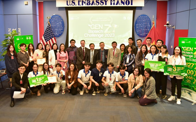 Vòng chung kết cuộc thi Gen Z Biotech Challenge 2023 - Ứng dụng công nghệ sinh học trong nông nghiệp tại Đại sứ quán Hoa Kỳ ngày 17/1. Ảnh: Quỳnh Chi.